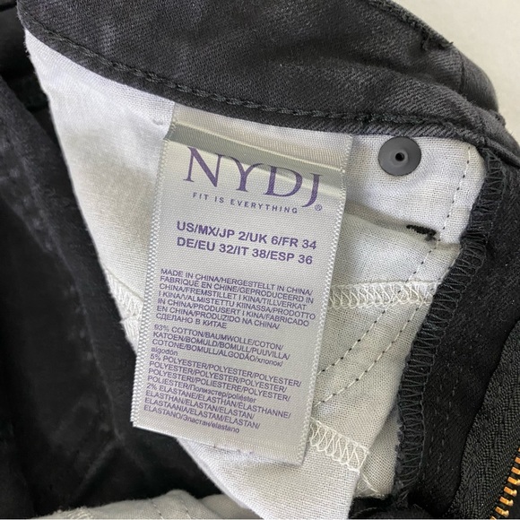 NYDJ Women's Black Mid Rise Jeans Capri Crisscross Tulip Raw Hem, Size 2 - Picture 12 of 16